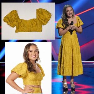 Anthropologie US 14 Floral Crop Top ONLY From Set - ASO The Voice - Kala Banham